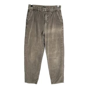 J Peterman Sz 8 Pleated Front Corduroy Baggy Tapered Leg Pants Cotton Preppy y2k